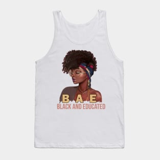 Black Womens BAE Black And Educated gift Funny Black Queen Tank Top